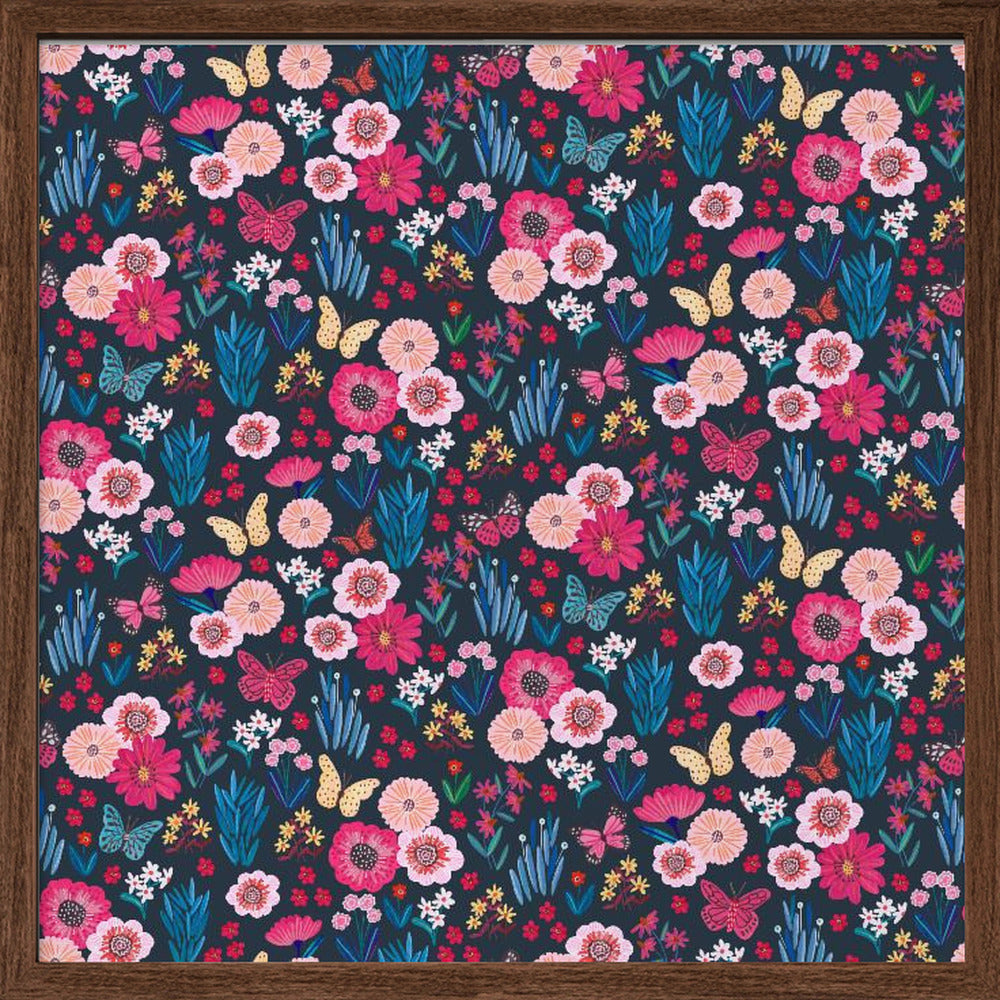 Butterflies & flowers Poster